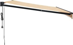 vidaXL Τέντα Πτυσσόμενη Αυτόματη Κίτρινο / Λευκό 4 x 3 μ.