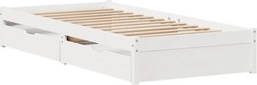 vidaXL Σκελετός Κρεβ. Χωρίς Στρώμα Λευκό 75x190 εκ Μασίφ Πεύκο