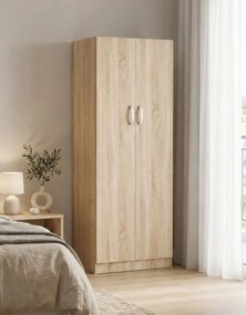 Ντουλάπα δίφυλλη "Real" σε χρώμα σονόμα 60x42x180