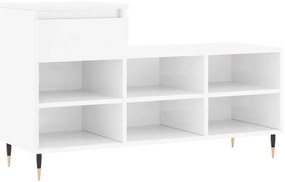 vidaXL Παπουτσοθήκη Γυαλιστερό Λευκό 102x36x60 εκ. Επεξεργασμένο Ξύλο