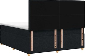 vidaXL Κρεβάτι box spring με στρώμα Μαύρο 200 x 200 cm Ύφασμα