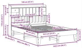 ΣΚΕΛΕΤΟΣ ΚΡΕΒΑΤΙΟΥ ΧΩΡΙΣ ΣΤΡΩΜΑ 140X200 ΕΚ ΜΑΣΙΦ ΞΥΛΟ ΠΕΥΚΟΥ 3308843