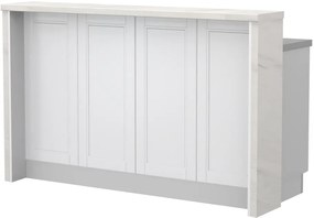 Πάγκος νησίδας Tahoma-Μήκος: 160 εκ.-Λευκό ματ-White Marble