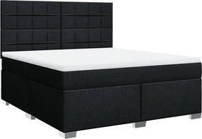 vidaXL Κρεβάτι Boxspring με Στρώμα Μαύρο 180x200 εκ. Υφασμάτινο