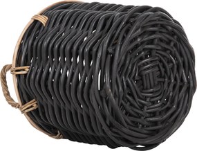 ΣΕΤ 2 ΚΑΛΑΘΙΑ POTTS HM4379 ΜΑΥΡO&amp;ΦΥΣΙΚΟ ΧΡΩΜΑ- CL RATTAN Φ61+Φ45εκ.