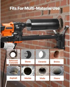 VEVOR Diamond Core Drill Machine Concrete Core Drill Rig with Stand 8 in 3000W