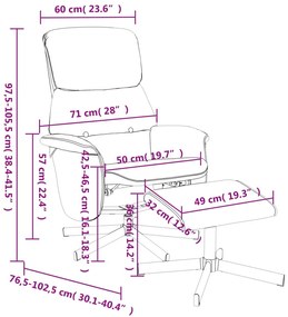 Πολυθρόνα Ανακλινόμενη με Υποπόδιο Σκούρο Γκρι Υφασμάτινη - Γκρι
