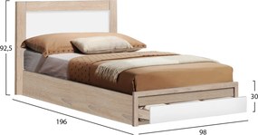 ΚΡΕΒΑΤΙ MELANY HM346 ΜΕ 1ΣΥΡΤΑΡΙ SONAMA-ΛΕΥΚΟ 90Χ190