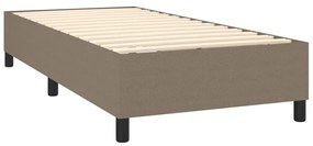 vidaXL Κρεβάτι Boxspring με Στρώμα & LED Taupe 100x200 εκ. Υφασμάτινο