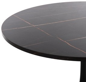 ΤΡΑΠΕΖΙ ΤΡΑΠΕΖΑΡΙΑΣ ΣΤΡΟΓΓΥΛΟ BLACK MARBLE HM9421.02 Φ90x74 εκ. - HM9421.02