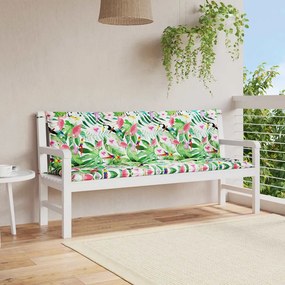 vidaXL Μαξιλάρια Πάγκου Κήπου 2 τεμ. Πολύχρωμα 150x50x7 εκ. Υφασμάτινα