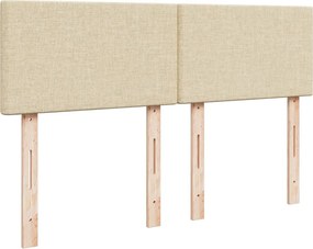 vidaXL Κρεβάτι Boxspring με Στρώμα Κρεμ 140x190 εκ. Υφασμάτινο