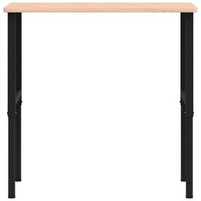 vidaXL Πάγκος Εργασίας Ορθογώνιος 100x60x(71,5-98) εκ Μασίφ Ξύλο Οξιάς