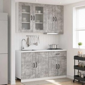 vidaXL Μονάδα κουζίνας KALMAR 4 pcs Γκρι Σκυροδέματος