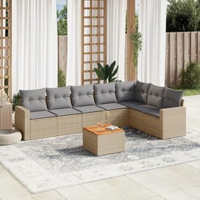 vidaXL Patio Sofa Set 7-θέσια Μίξη μπεζ και ανοιχτό γκρι