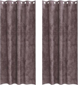 vidaXL Βελούδινες Κουρτίνες 2 τμχ. Καφέ 260 x 140 εκ. Βελούδο