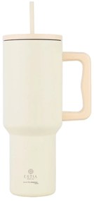 Κούπα Θερμός Με Λαβή & Καλαμάκι 1.2lt Estia Save The Aegean Tumbler Lily White 01-32197