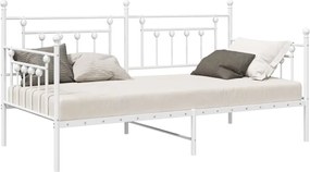 vidaXL Σκελετός κρεβατιού ημέρας Λευκό 90 x 200 cm Ατσάλι
