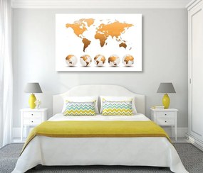 Εικόνα σε σφαίρες φελλού με παγκόσμιο χάρτη - 90x60  place
