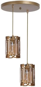 Φωτιστικό Οροφής 534LUN6050 Φ25x80cm 2xE27 40W Gold Opviq