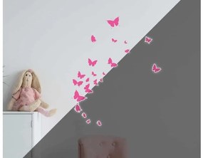 Παιδικό Αυτοκόλλητο Τοίχου Πεταλούδες Butterflies S βινυλίου Ango Dalber-77224-Ροζ 77224