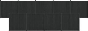 vidaXL Πάνελ Φράχτη 9 τμχ. 1580 x 186,5 εκ WPC και Αλουμίνιο Μαύρο
