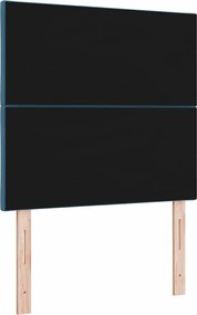 vidaXL LED κεφαλάρι Σκούρο Μπλε 90 cm Τεχνητό Δέρμα