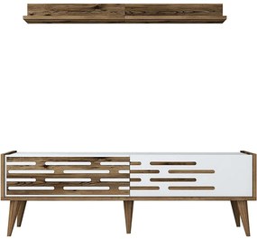 Σύνθεση Τηλεόρασης Valensiya 845HCT5385 140x35x45cm Walnut-White