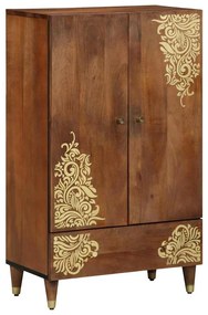vidaXL Highboard με ράφι Καφέ 60 x 33.5 x 100 εκ. Μασίφ ξύλο μάνγκο