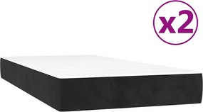 vidaXL Κρεβάτι Boxspring με Στρώμα Μαύρο 200x200 εκ. Βελούδινο