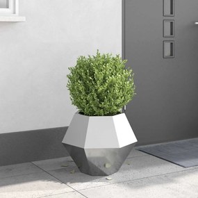 vidaXL Γλάστρα Ασημί 50 x 50 x 40 cm Επικαλυμμένος Χάλυβας