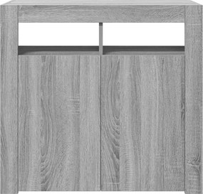 vidaXL Μπουφές με LED Γκρι Sonoma 80x35x75 εκ.
