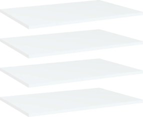 vidaXL Ράφια Βιβλιοθήκης 4 τεμ. Λευκά 60x40x1,5 εκ. από Επεξ. Ξύλο