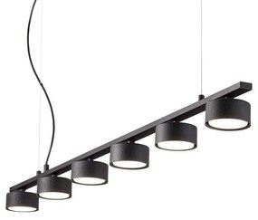 Φωτιστικό Οροφής-Ράγα Minor Linear 235486 115x10/219x8,5cm 6xGX53 15W Black Ideal Lux