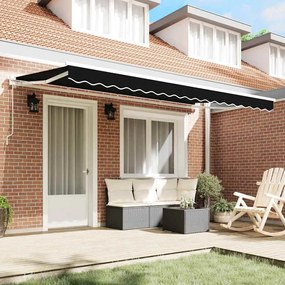 vidaXL Ύφασμα αντικατάστασης τέντας Μαύρο 400 x 200 cm Καραβόπανο