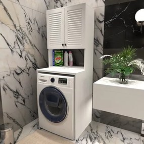 Stewehome Ντουλάπι Πλυντηρίου Λευκό MDF με Αποθηκευτικό Χώρο 65x170x170 cm
