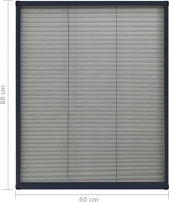 vidaXL Σήτα Παραθύρου Πλισέ Ανθρακί 60 x 80 εκ. από Αλουμίνιο