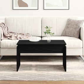 vidaXL Μαύρο Δρυς Τραπέζι Σαλονιού 68x38x50 εκ. Φτιαγμένο από Ξύλο
