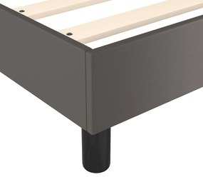 vidaXL Κρεβάτι Boxspring με Στρώμα Γκρι 90x190 εκ. από Συνθετικό Δέρμα