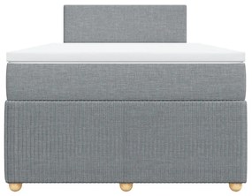 Κρεβάτι Boxspring με Στρώμα Ανοιχτό Γκρι 120x190 εκ. Υφασμάτινο - Γκρι