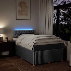 vidaXL Κρεβάτι Boxspring με Στρώμα Ανοιχτό Γκρι 120x190 εκ. Υφασμάτινο