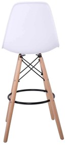 Σκαμπώ ART Wood  BAR ABS Λευκό (με πλάτη) 46x54x74/111cm (Σετ 2 ΤΕΜ)