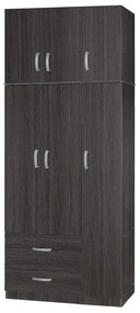 Ντουλάπα τρίφυλλη και πατάρι Zelia pakoworld wenge 90x42x240εκ. 249-000047