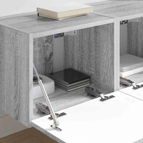 vidaXL Ντουλάπι Τηλεόρασης Τοίχου Επιτοίχιο 2 pcs Γκρίζο Σονομα