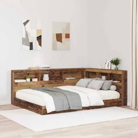 vidaXL Κεφαλάρι Αποθήκης με ράφι Παλαιό ξύλο 140 cm Επεξεργασμένο ξύλο