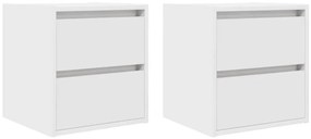 vidaXL Κομοδίνα Επιτοίχια 2 τεμ. Λευκά 38x34x40 εκ.