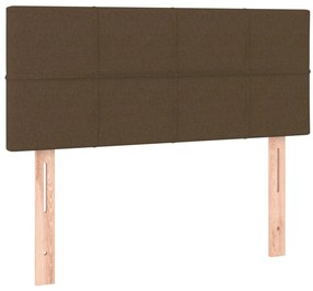 vidaXL Κρεβάτι Boxspring με Στρώμα Σκούρο Καφέ 100x200 εκ. Υφασμάτινο