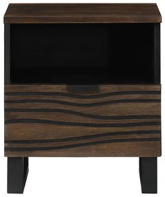 vidaXL Κομοδίνο με συρτάρι Καρυδιά 40 x 33 x 46 εκ. Μασίφ ξύλο μάνγκο