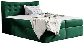 Κρεβάτι continental Baltimore 157, Μονόκλινο, Continental, Πράσινο, 120x200, Ταπισερί, Τάβλες για Κρεβάτι, 124x213x125cm, 106 kg, Στρώμα: Ναι