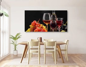 Εικόνα ιταλικό κρασί και σταφύλια - 100x50